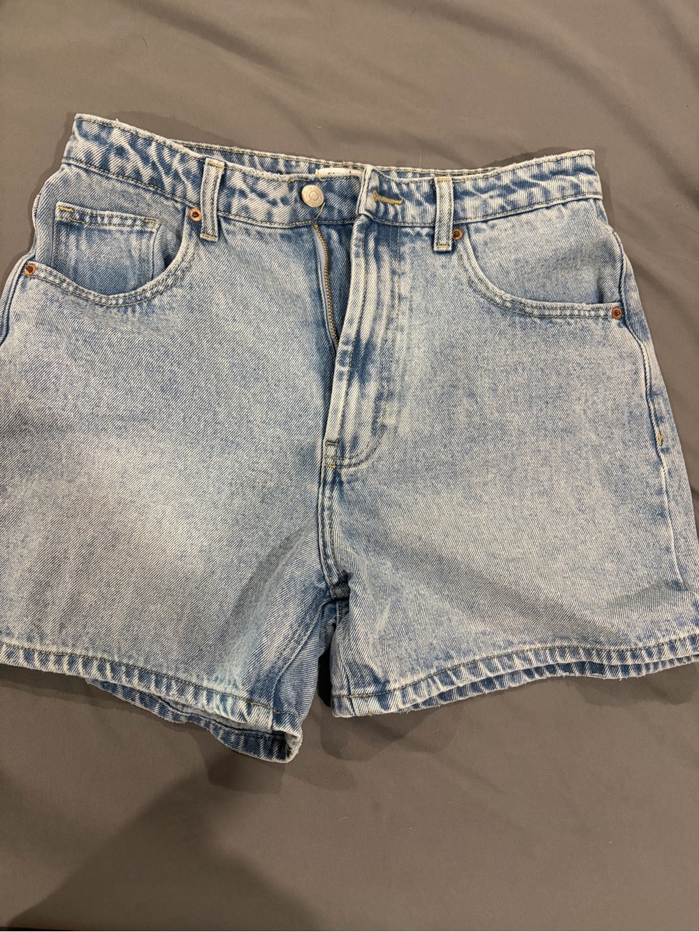Society Light Blue High-Rise Denim Shorts